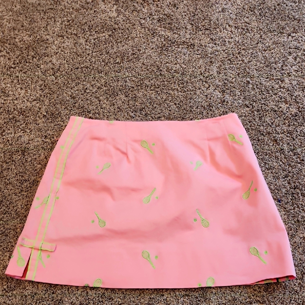 Lilly Pulitzer Pink A-Line Mini Skirt with Slit